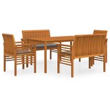  5-dijelni vanjski blagovaonski set s jastucima bagremovo drvo | shoptok.hr