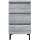  Noćni ormarić s metalnim nogama boja sivog hrasta 40x35x69 cm | shoptok.hr