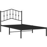 Metalni okvir za krevet s uzglavljem crni 100x190 cm | shoptok.hr