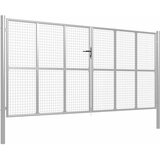  Vrtna vrata od pocinčanog čelika 400x200 cm srebrne boje | shoptok.hr