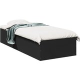 vidaXL Posteljni okvir črn 100x200 cm inženirski les | Shoptok.si