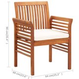  3-dijelni vrtni blagovaonski set s jastucima bagremovo drvo | shoptok.hr
