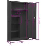 Ormarić s ključem antracit 90 x 40 x 180 cm čelični | shoptok.hr