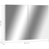 vidaXL Kupaonski ormarić s ogledalom bijeli 80 x 15 x 60 cm MDF | shoptok.hr