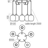  Redo 01-3487 -LED prigušiva luster na sajli KHADI 5xLED/5,2W/230V crna/zadimljena | Eponuda.com