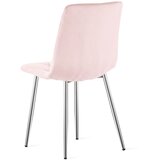 Libra stolica - svijetlo ružičasti baršun / kromirane noge x 2 | shoptok.hr