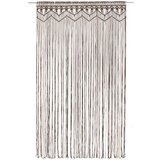  Zavjesa s makrameom smeđe-siva 140 x 240 cm pamučna | shoptok.hr