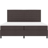  Postelja s box springom z vzmetnico in LED temno rjava 200x200 cm tkanina, (22081131) | Shoptok.si
