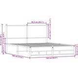  Metalni okvir kreveta bez madraca boja hrasta 137x190 cm | shoptok.hr