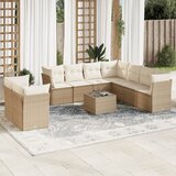 vidaXL 10-dijelni set vrtnih sofa s jastucima bež od poliratana | shoptok.hr