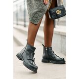 EVENTO PE1 Leather Ankle Boots With Flat Heel And Decoration Insulated Black Asperra | Eponuda.ba