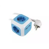 Commel produžni kabal sa 4 utičnice i 2 usb priključka 1.4m plavo-beli | ePonuda.com