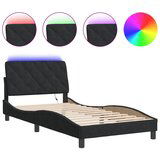 Maison Chic Posteljni okvir - Enojna postelja - Postelja za odrasle z LED lučkami črn 100x200 cm žamet, (21695197) Cene
