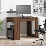 vidaXL Pisalna miza s predalom in polico rjavi hrast 102x62x77,5 cm | Shoptok.si