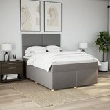  Krevet s oprugama i madracem smeđesivi 140 x 190 cm od tkanine | shoptok.hr