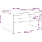  Kava Stol Betonski sivi 80 x 50 x 40 cm Konstruirano drvo | shoptok.hr