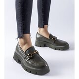 Gemre Green Cerzeto Loafers with Buckle | Shoptok.si