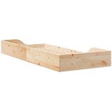  Krevetna konstrukcija Smeđa 100 x 210 cm Čvrsto borovo drvo Bež | Shoptok.si