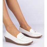 Gemre White women's wedge moccasins Zorani | Shoptok.si