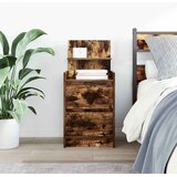 vidaXL Noćni ormarić s 2 ladice dimljeni hrast 38x34x80 cm | shoptok.hr