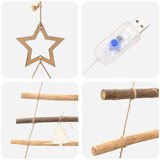 vidaXL Božično drevo med 130 LED Naravna 210 cm polno jesenovo drvo | Shoptok.si