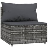 Maison Chic Vrtni sredinski kavč - Zunanji kavč z blazinami siv poli ratan, (22040942) | Shoptok.si