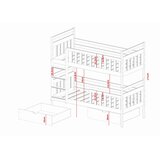 Molarem Home Drveni dječji krevet na kat Monika s ladicom - svijetlo drvo - 190x90 cm - Bez madraca | shoptok.hr