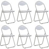 The Living Store Zložljivi jedilni stoli 6 kosov belo umetno usnje - Stol, (21836300) | Shoptok.si