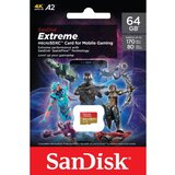 Sandisk Extreme microSDXC card for Mobile Gaming 64GB do 170MB/s & 80MB/s A2 C10 V30 UHS-I U3 - SDSQXAH-064G-GN6GN | Shoptok.si