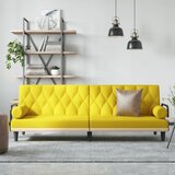  Kauč na razvlačenje s naslonima za ruke svjetložuti od tkanine | shoptok.hr