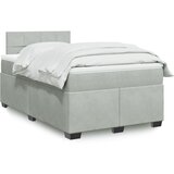 Maison Chic Box spring postelja - Vzmetna postelja z vzmetnico svetlo siva 120x200 cm žamet SL16934, (21895381) | Shoptok.si