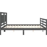  Okvir za krevet s uzglavljem sivi 200 x 200 cm od masivnog drva | Eponuda.ba