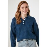 Trendyol indigo Polo Neck Knitwear Sweater Cene