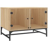  Stolić za kavu sa staklenim vratima boja hrasta 68,5x50x50 cm | shoptok.hr
