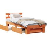  Konstrukcija postelje z vzglavjem Voskast rjav 100 x 200 cm, (5000127946) | Shoptok.si