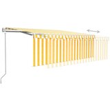  Avtomatsko zložljiva tenda s senčilom 4x3 m rumena in bela, (20702680) | Shoptok.si