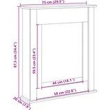  Okvir za kamin bijeli 75 x 20 x 87,5 cm od konstruiranog drva | shoptok.hr