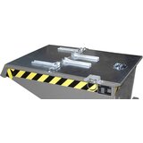 eurokraft pro Zložljiv pokrov, za prekucno posodo s prostornino 0,15 m³, pocinkano Cene