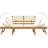  Klupa s jastucima 2-u-1 190 cm od masivnog drva bagrema | shoptok.hr