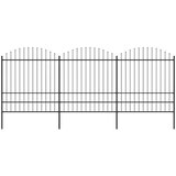  Vrtna ograda s vrhom koplja Čelik 537x200 cm Crna | shoptok.hr