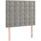 Krevet box spring s madracem LED svjetlosivi 100x200 cm baršun | shoptok.hr