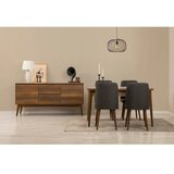 Hanah home vina 01 1053 walnut anthracite (produžni trpezarijski sto, stolice i konzola (6 komada)) Cene