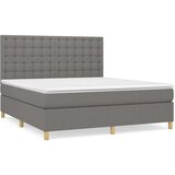  Box spring postelja z vzmetnico temno siva 160x200 cm blago, (20899046) | Shoptok.si