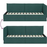vidaXL Kotna postelja z vzglavjem Temno zelena 100 x 200 cm blago | Shoptok.si