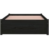  Okvir za krevet crni od masivnog drva 90 x 190 cm mali | shoptok.hr