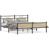 vidaXL Kovinski posteljni okvir brez vzmetnice sonoma hrast 180x200 cm | Shoptok.si