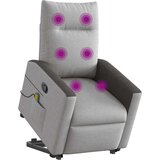 Maison Chic masažni naslanjač - Relax naslanjač s funkcijo vstajanja sivo blago, (22134217) | Shoptok.si