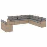  The Living Store Vrtna sedežna garnitura 11-delna z blazinami bež poli ratan - Vrtna Sedežna Garniture, (21452602) | Shoptok.si
