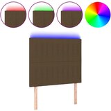 Maison Chic led posteljno vzglavje - vzglavna omarica - nočna omarica temno rjavo 80x5x118/128 cm blago, (21711336) | Shoptok.si