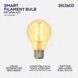 SMART HOME LED filament žarnica, E27, WiFI 2.4GHz, 5.5W, 470lm, 1800K-6500K,220-240